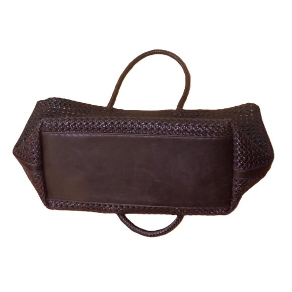 🆕MADEWELL Handwoven Cane Tote Handbag Dark Brown - Picture 9 of 9